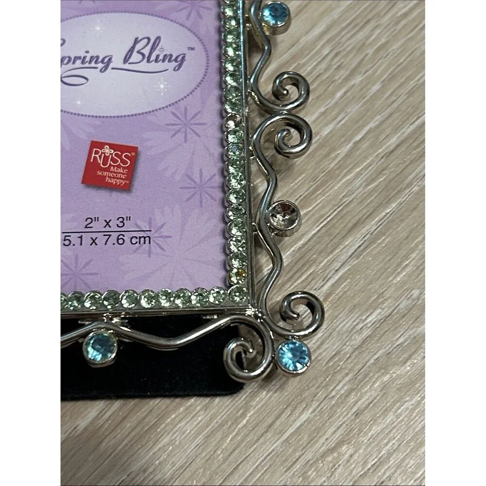 Russ Spring Fling Cute Dainty Rhinestone Accented  2x3in Frame